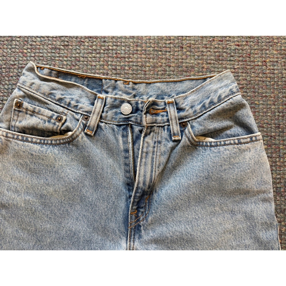 Levis 512 Vintage 90s USA High Waisted Cutoff Denim Shorts Light Wash 25" Faded - Picture 3 of 11